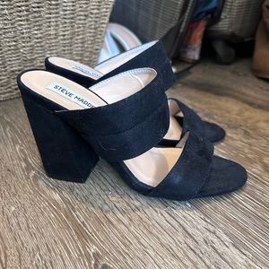 Steve Madden Black suede-like block heels shoes